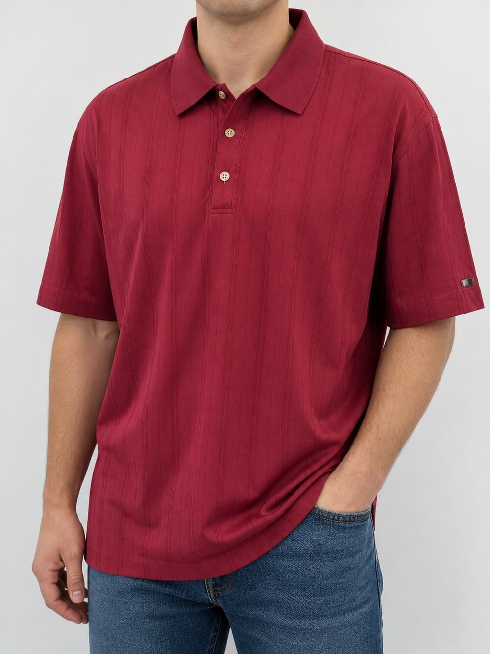 Nike Tiger Woods Collection Fit Dry Sunday Red Striped Golf Polo Men's L Cotton